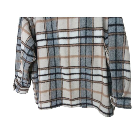 Zara Plaid Shirt Jacket Shacket Oversized Long Sleeve Button Up Womens - Picture 9 of 11